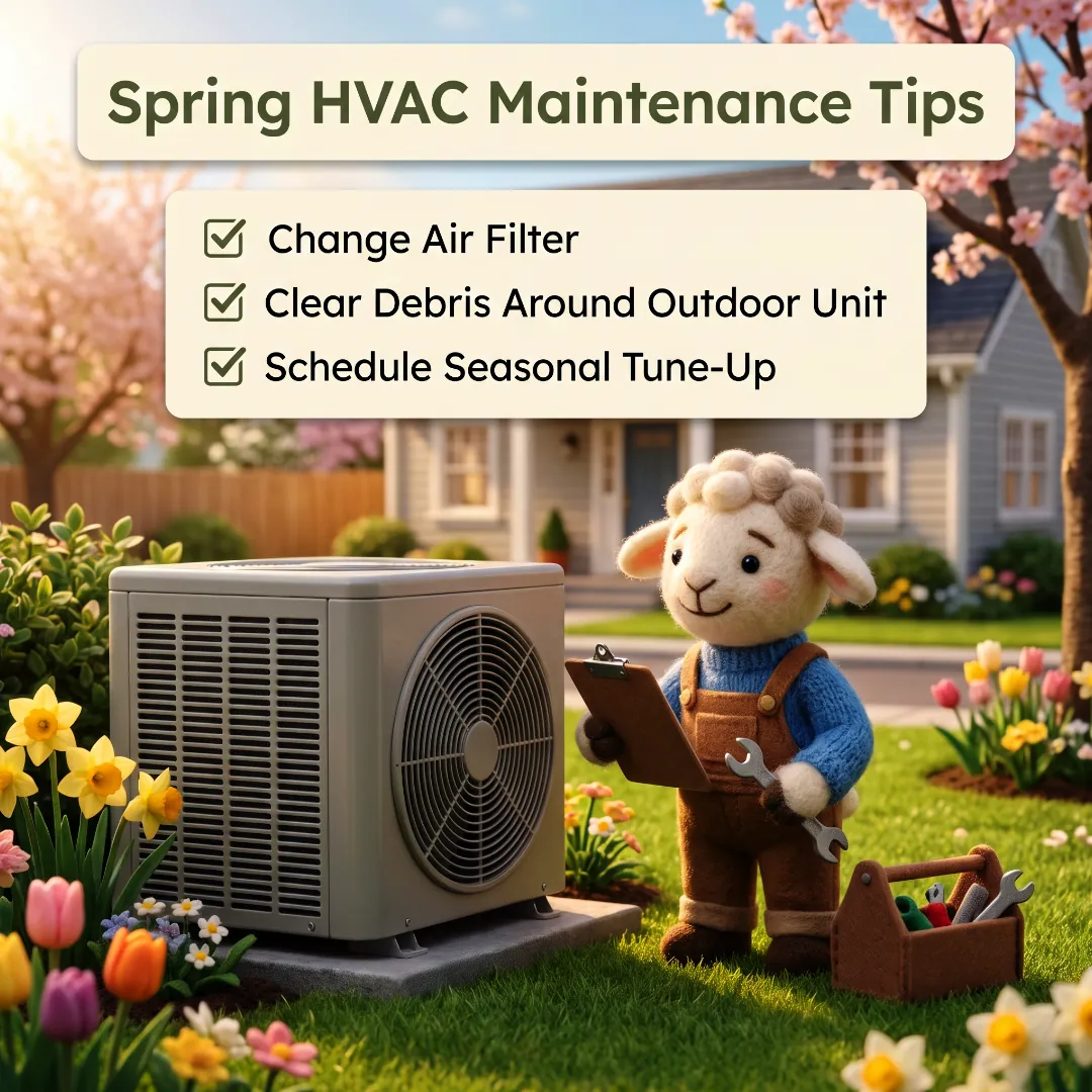 Lamb working on the HVAC system