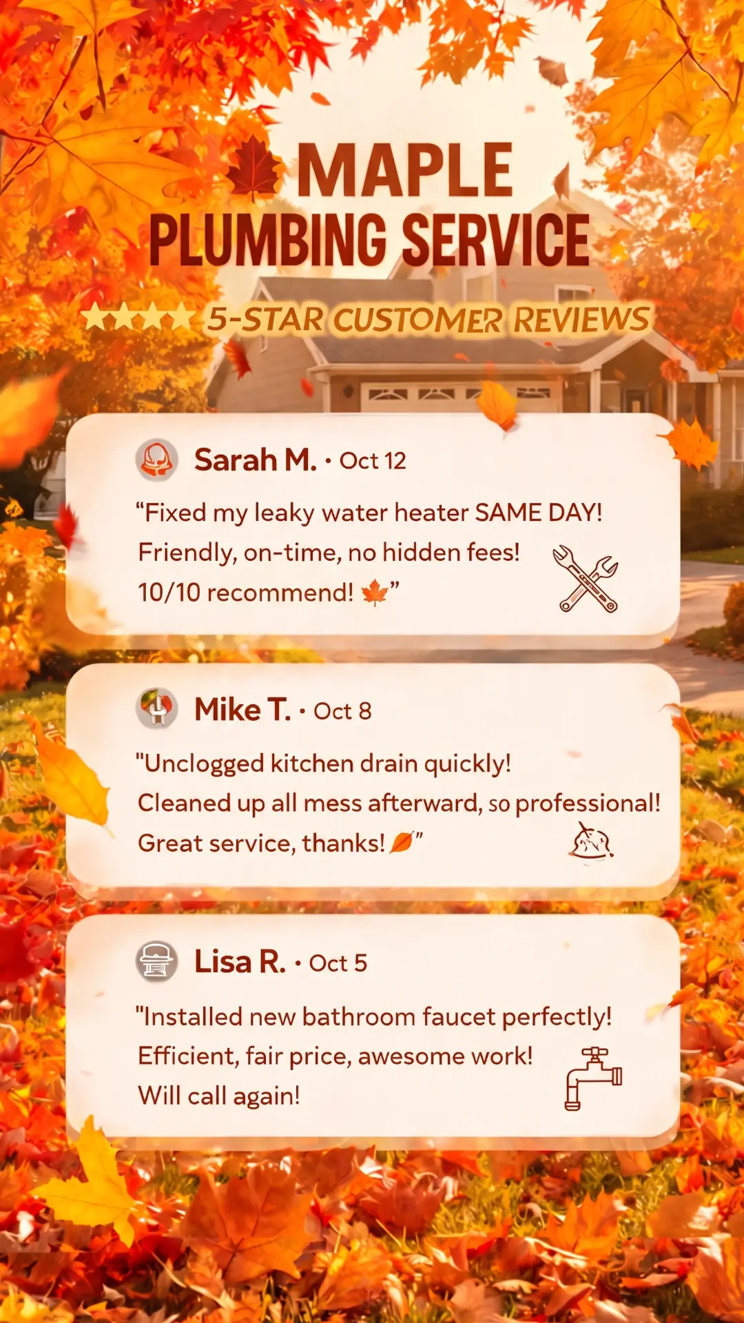 Local plumbing 5-star reviews