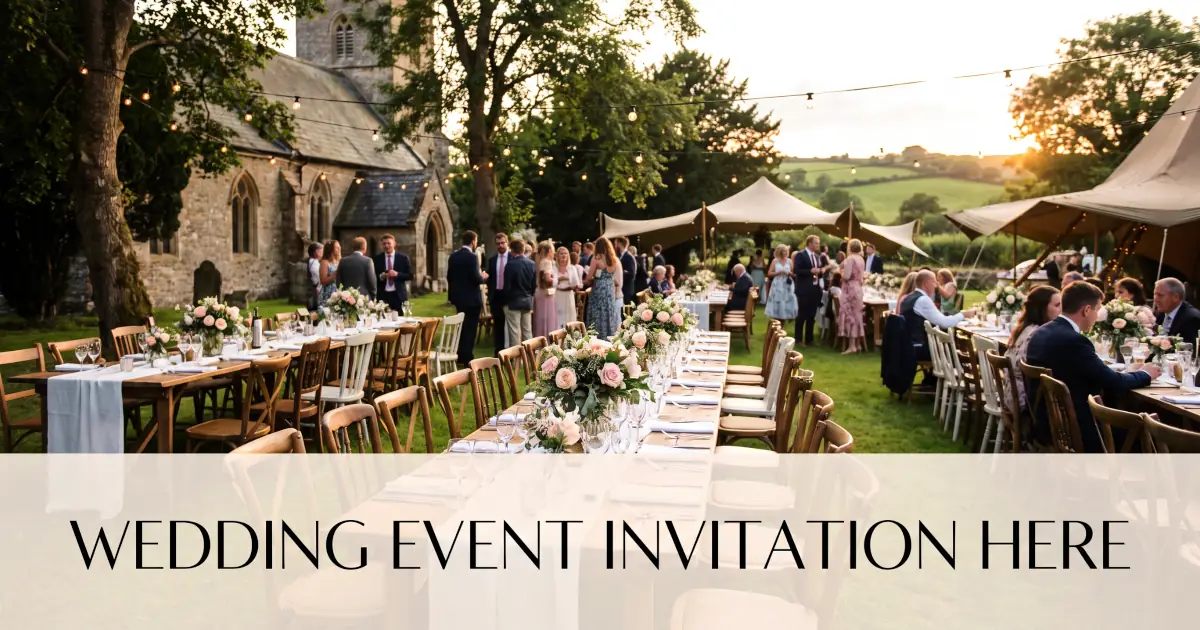 Wedding invitation to outdoor reception