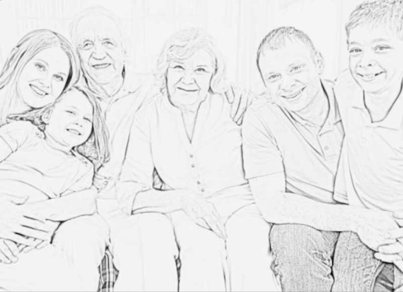 (image: Family sketch shirt design.)