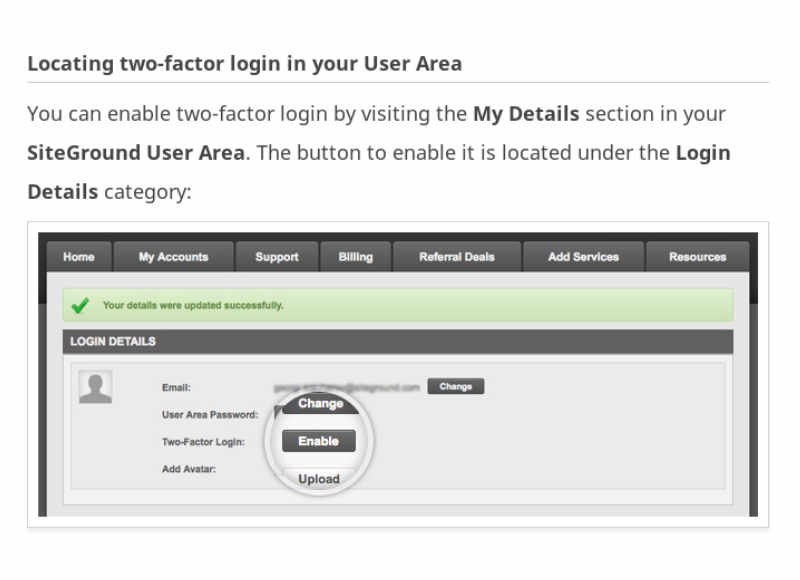 SiteGround Two-Factor Login Authentication